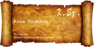 Kese Szabina névjegykártya